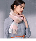 Autumn Winter Super Soft Hijab Classic Cashmere Tartan Lightweight Pure Wool Plaid Scarf Women's Shawls Elegant Thickened To Keep Warm For Women Stevvex