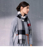 Autumn Winter Super Soft Hijab Classic Cashmere Tartan Lightweight Pure Wool Plaid Scarf Women's Shawls Elegant Thickened To Keep Warm For Women Stevvex