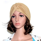 Autumn Winter Warm Headwear Soft Shine Silver Gold Lightweight Knot Twist Turban Headbands Cap Casual Streetwear Hats For Women
