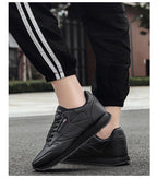 Autumn Womens Mens Sneakers Black Fashion Vulcanized Shoes Lace-up Casual Flats Light Couple Fashion Sneakers Breathable Casual Comfortable Lightweight Sneakers Stevvex