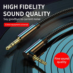 AUX Cable Jack 3.5mm Audio Jack Speaker Audio Cable Stereo Aux Cord 90 Degree Right Angle Aux Cable Compatible Cable For Headphones Car Tablets Speakers Stevvex