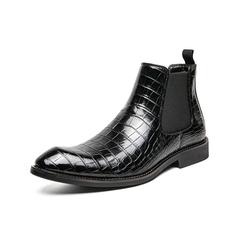 Men's Fashion Chelsea Boots - High-Top Leather Ankle Boots Pi-Mart