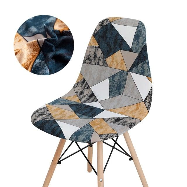Avangarde Style  Printed Seat Cover For Shell Chair Armless Shell Chair Cover Banquet Home Slipcover Elastic Removable Stretch High Back For Sofa Armchairs Stevvex