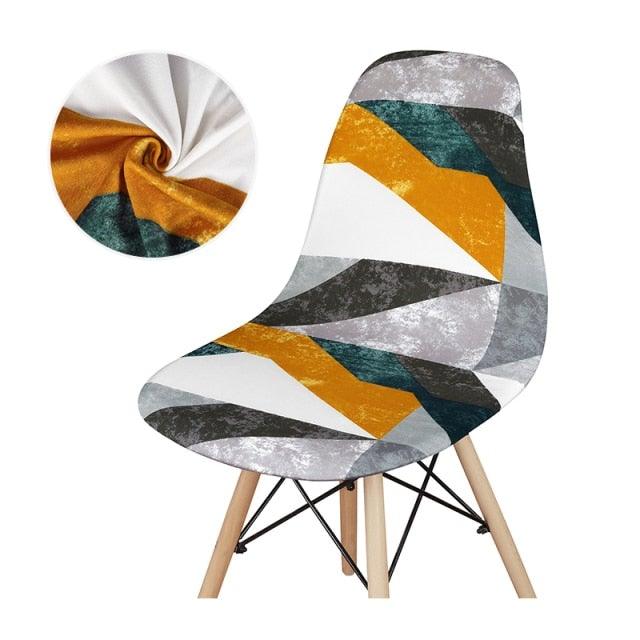 Avangarde Style  Printed Seat Cover For Shell Chair Armless Shell Chair Cover Banquet Home Slipcover Elastic Removable Stretch High Back For Sofa Armchairs Stevvex