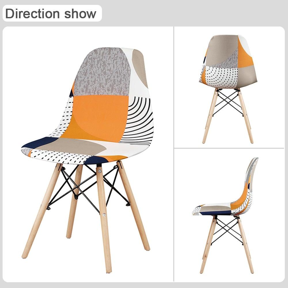 Avangarde Style  Printed Seat Cover For Shell Chair Armless Shell Chair Cover Banquet Home Slipcover Elastic Removable Stretch High Back For Sofa Armchairs Stevvex