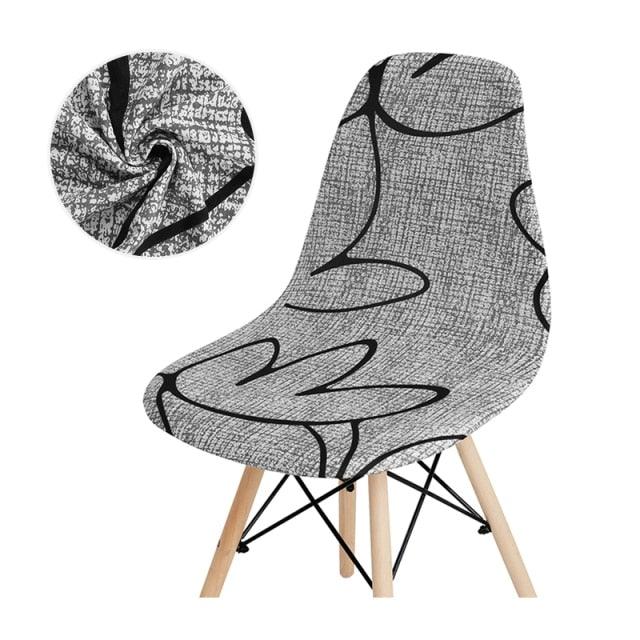 Avangarde Style  Printed Seat Cover For Shell Chair Armless Shell Chair Cover Banquet Home Slipcover Elastic Removable Stretch High Back For Sofa Armchairs Stevvex