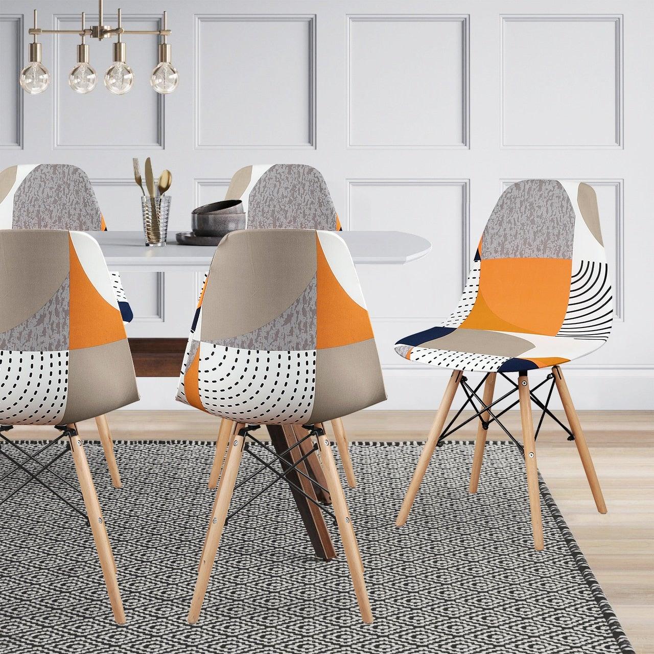 Avangarde Style  Printed Seat Cover For Shell Chair Armless Shell Chair Cover Banquet Home Slipcover Elastic Removable Stretch High Back For Sofa Armchairs Stevvex