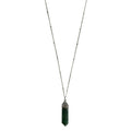 Aventurine Crystal Necklace Silver Plated Layering Pendant Prosperity Charm BandsCo Straps