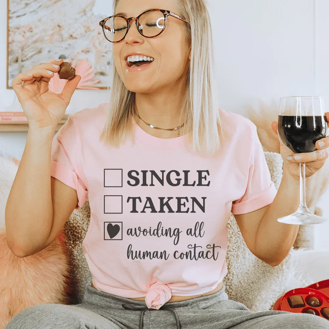 Avoiding All Human Contact Tee Peachy Sunday