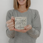 Successful Woman 14.5oz Ceramic Campfire Mug Double-Sided White Sesame Glaze BandsCo Straps