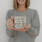 Messy Bun Coffee Run 14.5oz Ceramic Campfire Mug Double-Sided Speckled BandsCo Straps