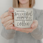 Successful Woman 14.5oz Ceramic Campfire Mug Double-Sided White Sesame Glaze BandsCo Straps