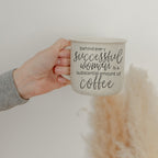 Successful Woman 14.5oz Ceramic Campfire Mug Double-Sided White Sesame Glaze BandsCo Straps