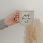 Don't Bug Me Yet 14.5oz Ceramic Coffee Mug Double Sided Morning Warning BandsCo Straps