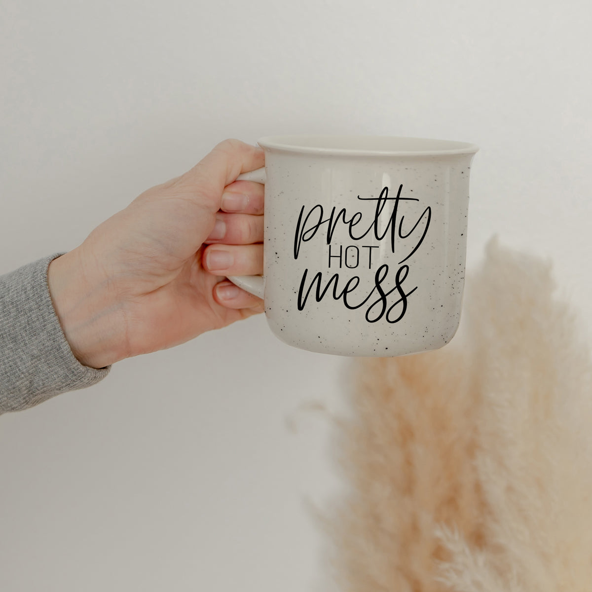 Pretty Hot Mess 14.5oz Ceramic Coffee Mug Funny Hot Mess Quote Cup For Home Office And Travel BandsCo Straps