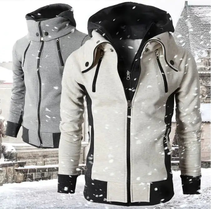Men's Zip Up Hooded Jacket - Casual Slim Sports Cardigan Pi-Mart