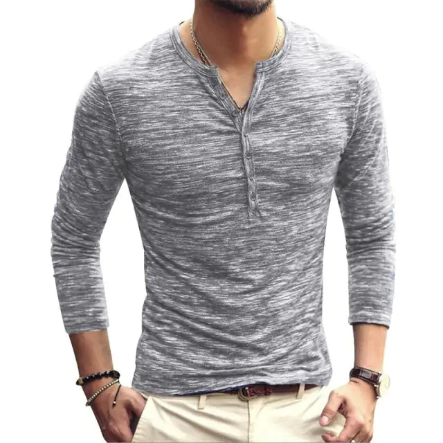 Tee Shirt V-Neck Long Sleeve Pi-Mart