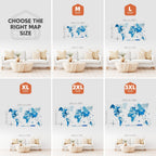 3D Luminous/Magnetic Colored Wooden World Map Azure Enjoy The Wood