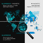 3D Luminous/Magnetic Colored Wooden World Map Azure Enjoy The Wood