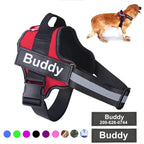 Personalized Dog Harness NO PULL Reflective Breathable Adjustable Pet Harness Vest For Small Large Dog Custom Patch Pet Supplies Pi-Mart