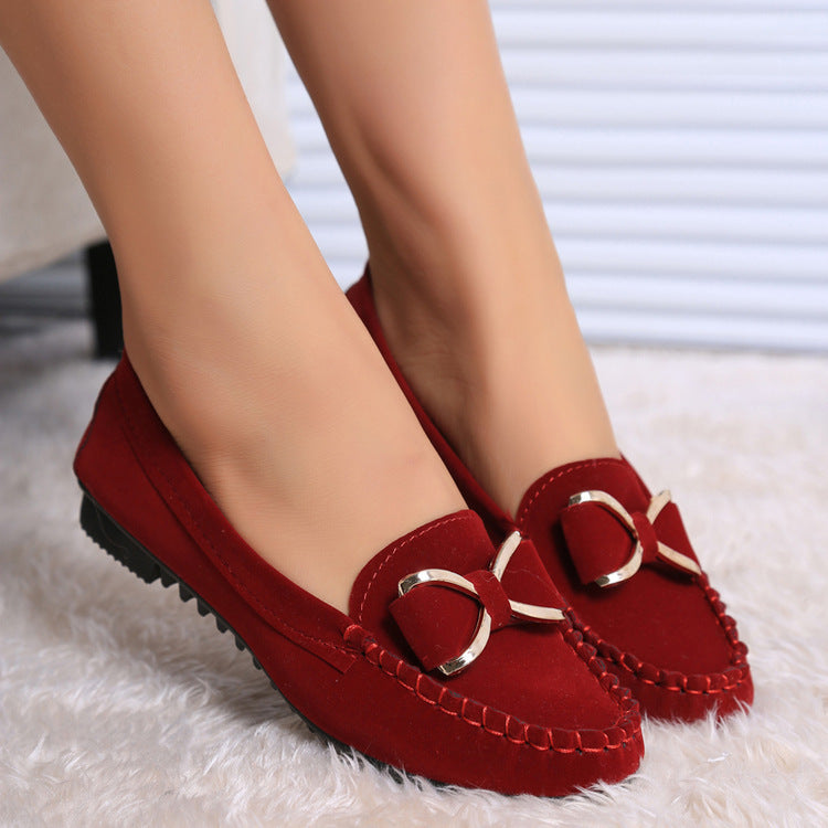 Fashion Bowknot Flats Shoes Women Casual Solid Loafers Cozy Shoes Pi-Mart