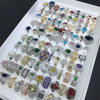 European And American Jewelry Exaggerated Fashion Micro-set Gem Ring Pi-Mart