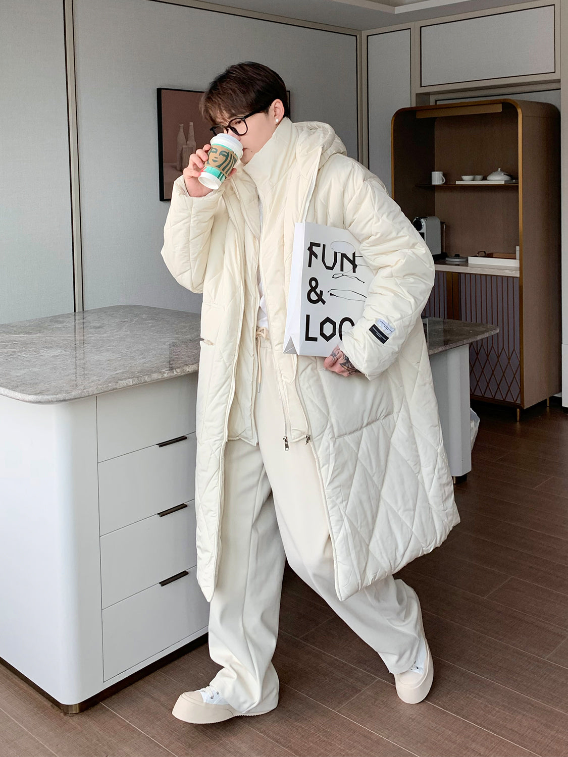 Small Group Splicing Fake Two Medium-length Trench Coats Pi-Mart