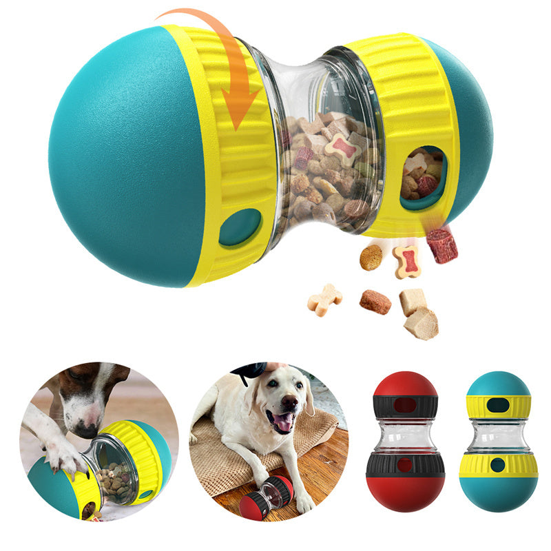 Food Dispensing Dog Toy Tumbler Leaky Food Ball Puzzle Toys Interactive Slowly Feeding Protect Stomach Increase Intelligence Pets Toy Pet Products Pi-Mart