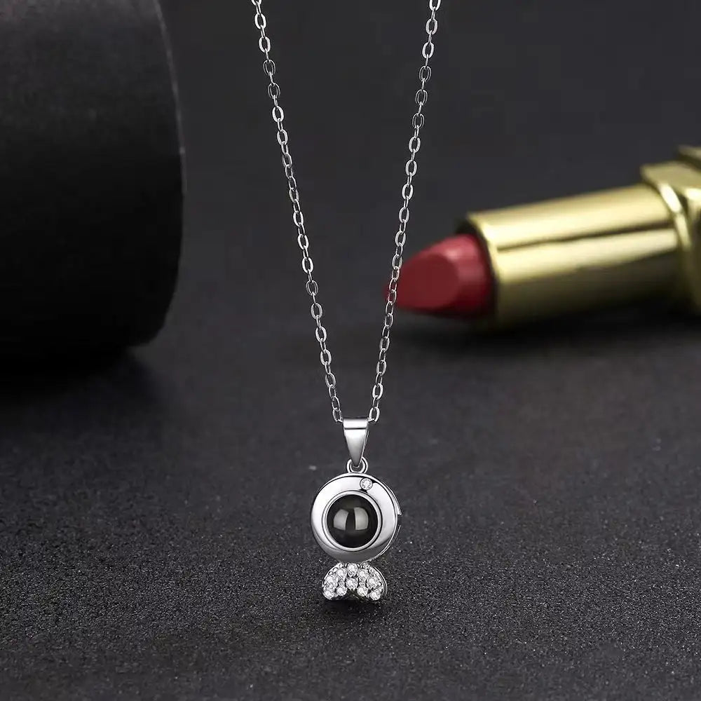 Women's Sterling Silver Fashionable Projection Photo Necklace