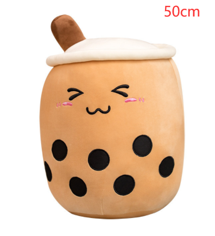 Cute Fruit Drink Plush Stuffed Soft Strawberry Milk Tea Plush Boba Tea Cup Toy Bubble Tea Pillow Cushion Kids Gift Pi-Mart