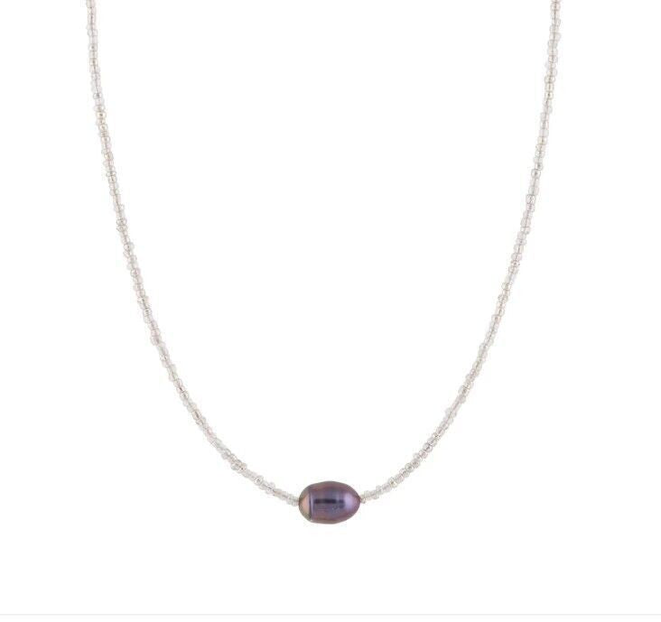 Artistic Vintage Bead Necklace Natural Freshwater Pearl Pi-Mart