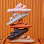 Platform Slippers Women's Summer Buckle Home Shoes Fashion Outdoor Wear Soft Bottom Sandals Pi-Mart
