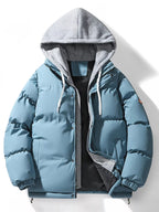 Men's Plus Size Hooded Padded Puffer Jacket THRIXINE