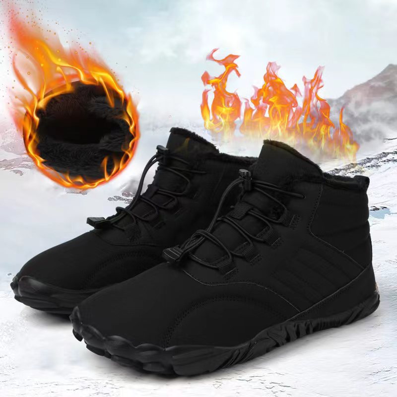 Outdoor Sports Cotton Shoes For Men And Women Winter Warm Slip-on Boots Wear-resistant Anti-ski Thickened Shoes Couple Pi-Mart