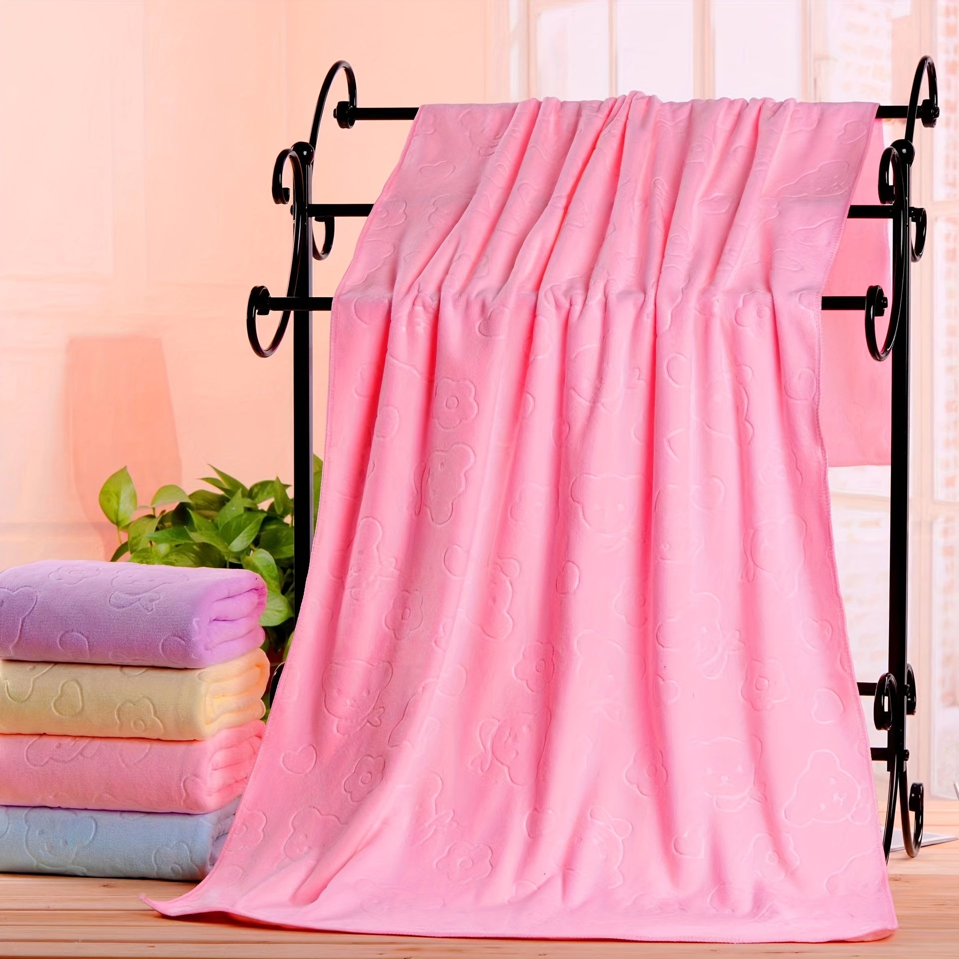 Ultra-Soft Plush Polyester Pet Bath Towel and Blanket - Highly Absorbent Quick-Dry Dog Bath Towel for Grooming, Drying, Sleeping - Durable Pet Towels for Dogs and Cats - 27.56" x 55.12" Lootquake LLC