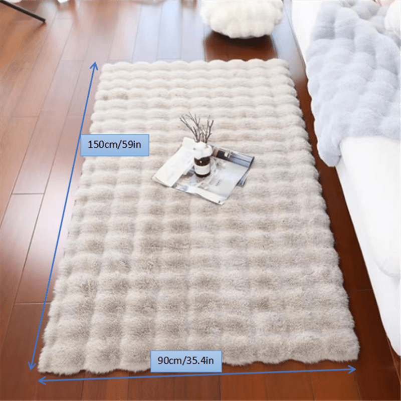 1pc Bubble Velvet Soft Shag Rug - Ultra-Soft Luxury Area Rug for Girls Bedrooms & Living Rooms - Non-Slip, Machine Washable, Colorful Decorative Blanket for Cozy Home Decor, Sofa Mat Lootquake LLC