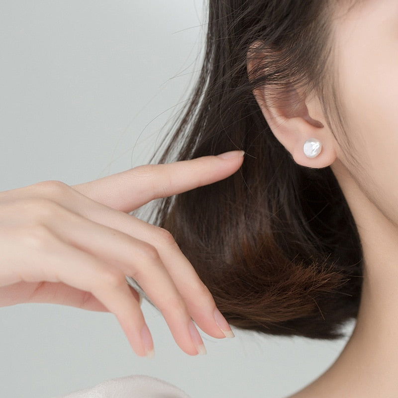 Baroque Pearl Stud Earrings Pi-Mart