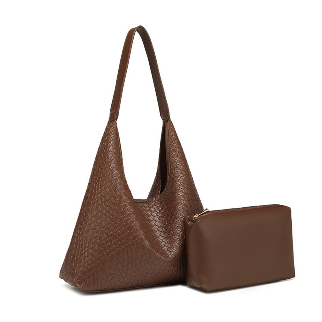 Soft leather woven hobo bag for women, tote bag for women, casual large capacity handheld shoulder bag, shoulder hobo purse - SJB-DIAMOND ELITES