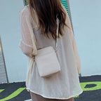 Elegant Women's Bag - Simple PU Soft Phone Bag, Compact Small Shoulder Crossbody Phone Purse