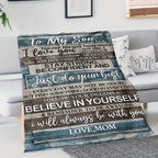 1pc Soft Flannel Blanket, To My Son From Mom Warm Cozy Throw Blanket For Couch Bed Sofa