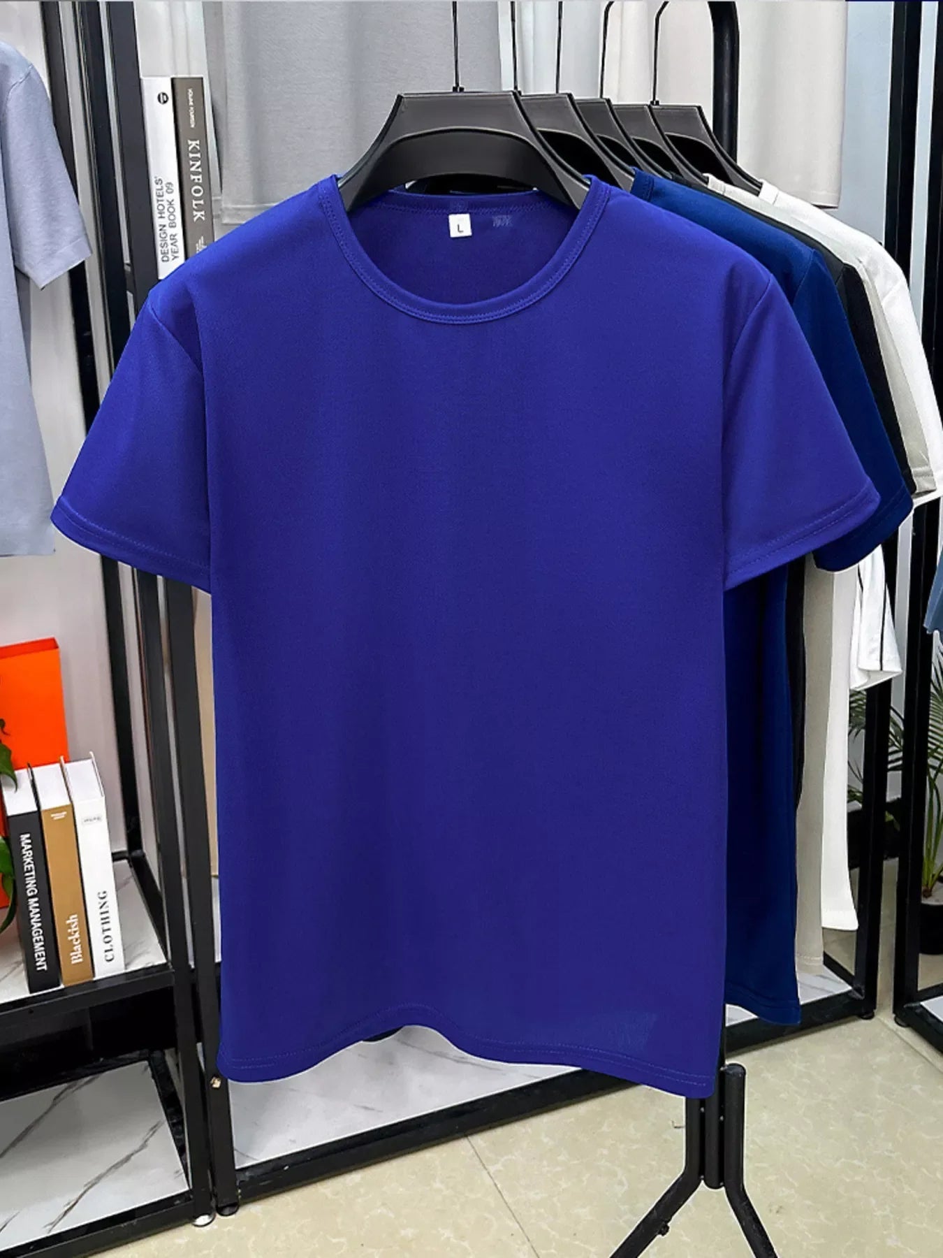 Men's Plus Size Round Neck Short Sleeve T-Shirt THRIXINE