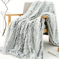 Luxury French-Style Plush Faux Fur Throw Blanket - Versatile Decorative Soft Polyester Bed, Sofa, and Car Blanket - All-Season Woven Cozy Cover for Home and Office Napping - 1pc Dual-Tone Long Pile