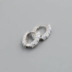 Circle-shaped Diamond Colorful Crystals Opal Zircon S925 Sterling Silver Earrings Lootquake LLC