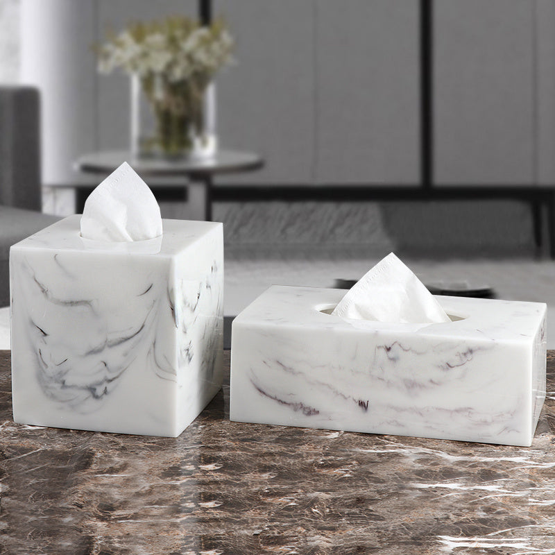 Living Room Simple Modern Light Luxury Creative Napkin Paper Box Marble Pattern Pi-Mart