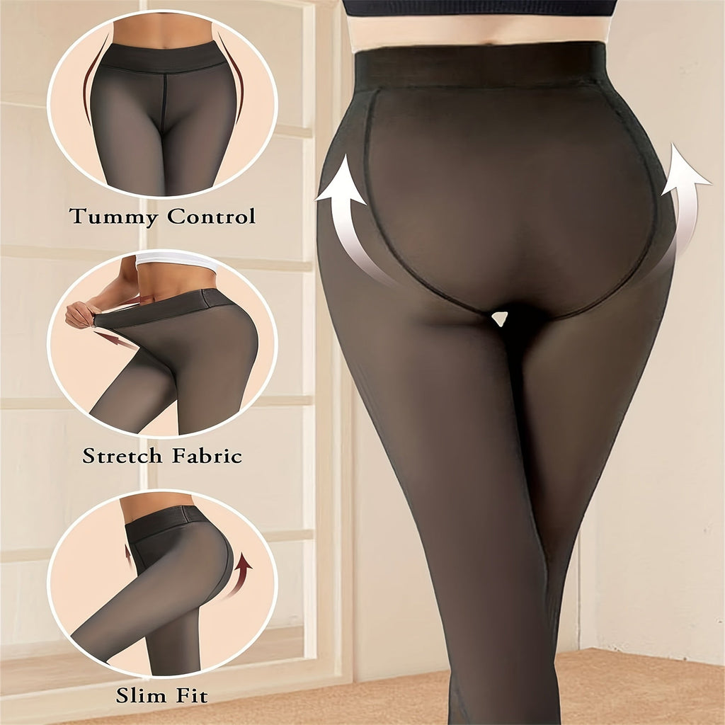 1pairsWomen's winter thick skin leggings; Warm one slim body socks with feet;