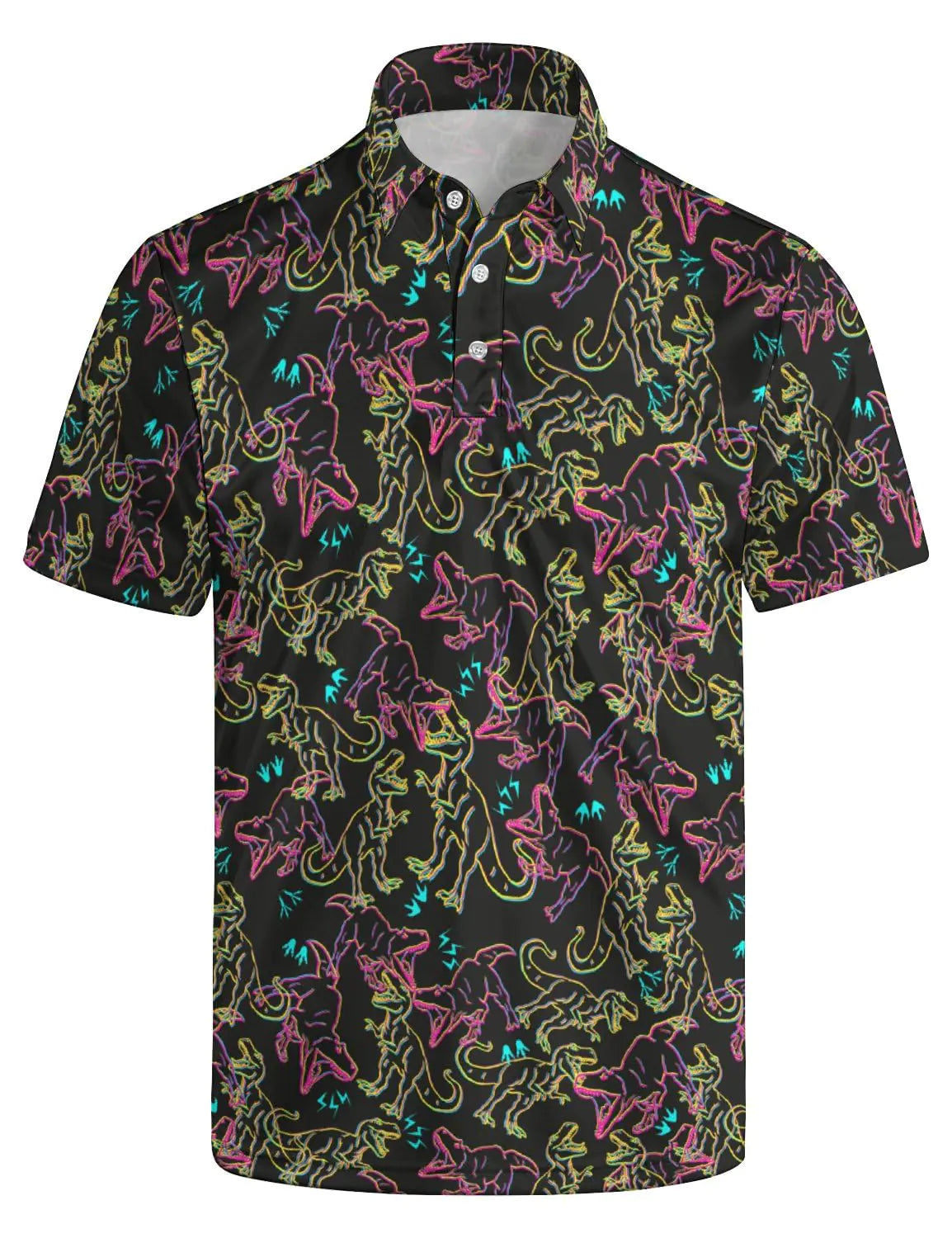 MSCPZH Mens Golf Shirts Dinosaur Golf Polo Shirts for Men Short Sleeve Polo Shirts Golf Mens Polo Lootquake LLC