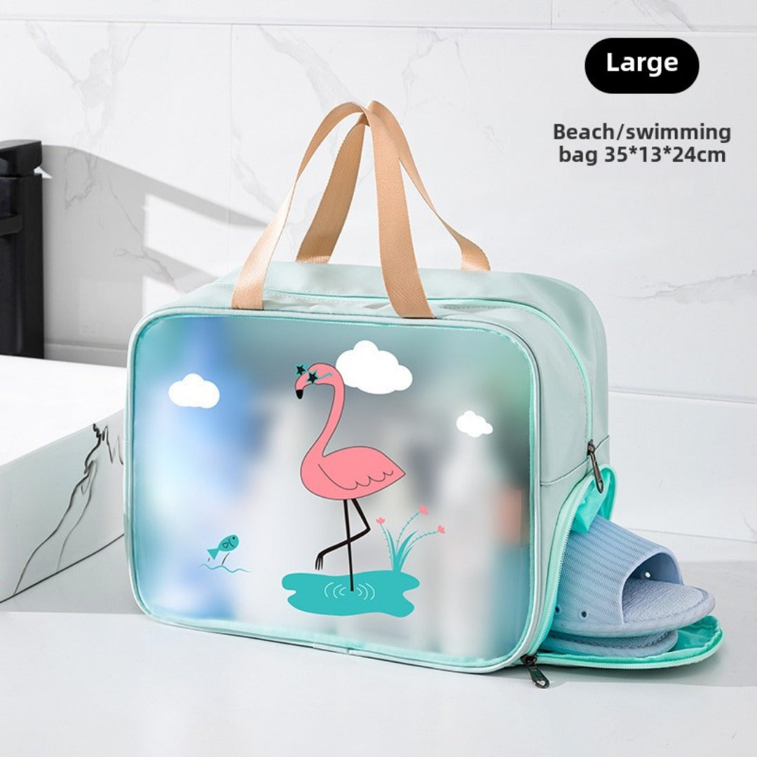 Cosmetics storage bag, wet and dry separation toilet bag, fitness transparent waterproof cosmetic bag, transparent makeup purse,Makeup bag with compartments, - SJB-DIAMOND ELITES