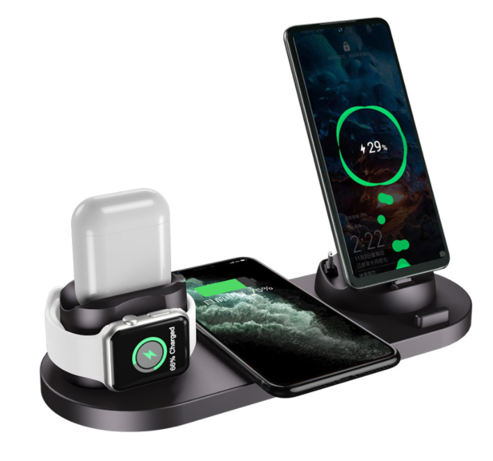 Wireless Charger For IPhone Fast Charger For Phone Fast Charging Pad For Phone Watch 6 In 1 Charging Dock Station Pi-Mart
