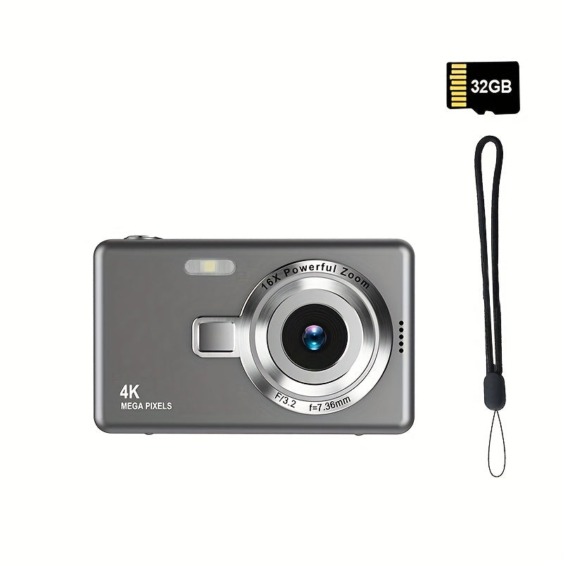 High-Definition Digital Camera with Automatic Focus And Simple Operation, Capable of Taking Photos And Recording Videos. A Surprise Gift for Beginners CCD Card Machine. Choose to Include a 32G Memory Card for Direct Storage A Lootquake LLC