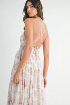 Floral Print Tiered Cami Maxi Summer Dress – Floral Maxi Dress, Tiered Maxi Dress, Cami Maxi Dress, Breezy Summer Dress, Bohemian Maxi Dress Stevvex